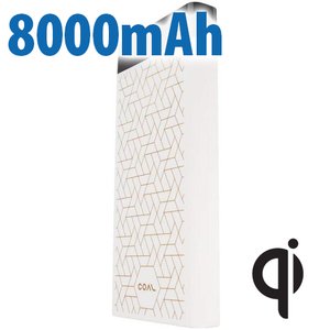 Coal 8000mAh Power Bank with USB-C and USB-A Ports + Quick Charge 3.0 - Quartz