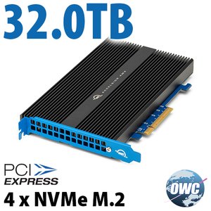 32.0TB OWC Accelsior 4M2 PCIe 3.0 NVMe M.2 SSD Storage Solution